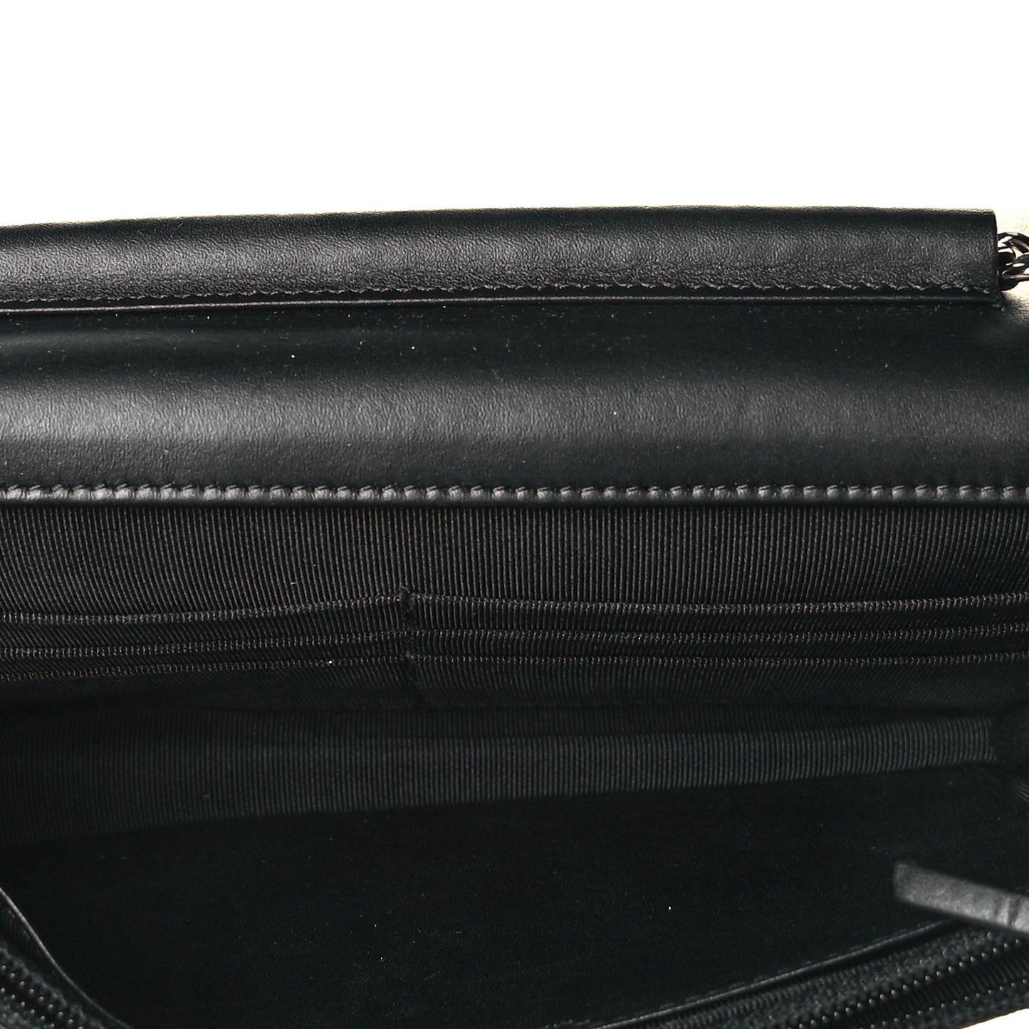 Patent Quilted Wallet On Chain WOC Black