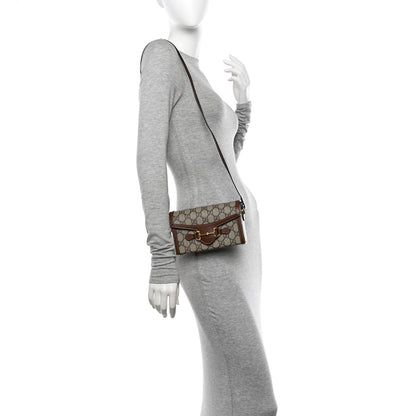 Gucci GG Supreme Monogram Mini Horsebit 1955 Shoulder Bag Beige Brown Sugar 2 of 11