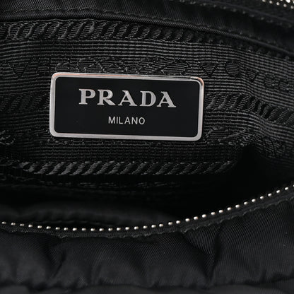 Prada Re-Nylon Nappa Triangle Quilted Padded Double Handled Zip Pocket Tote Black 6 of 9