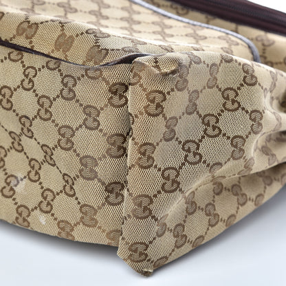 Gucci Monogram Natural Pigskin Large Diaper Bag Beige Ebony Cocoa Dark Chocolate 15 of 18