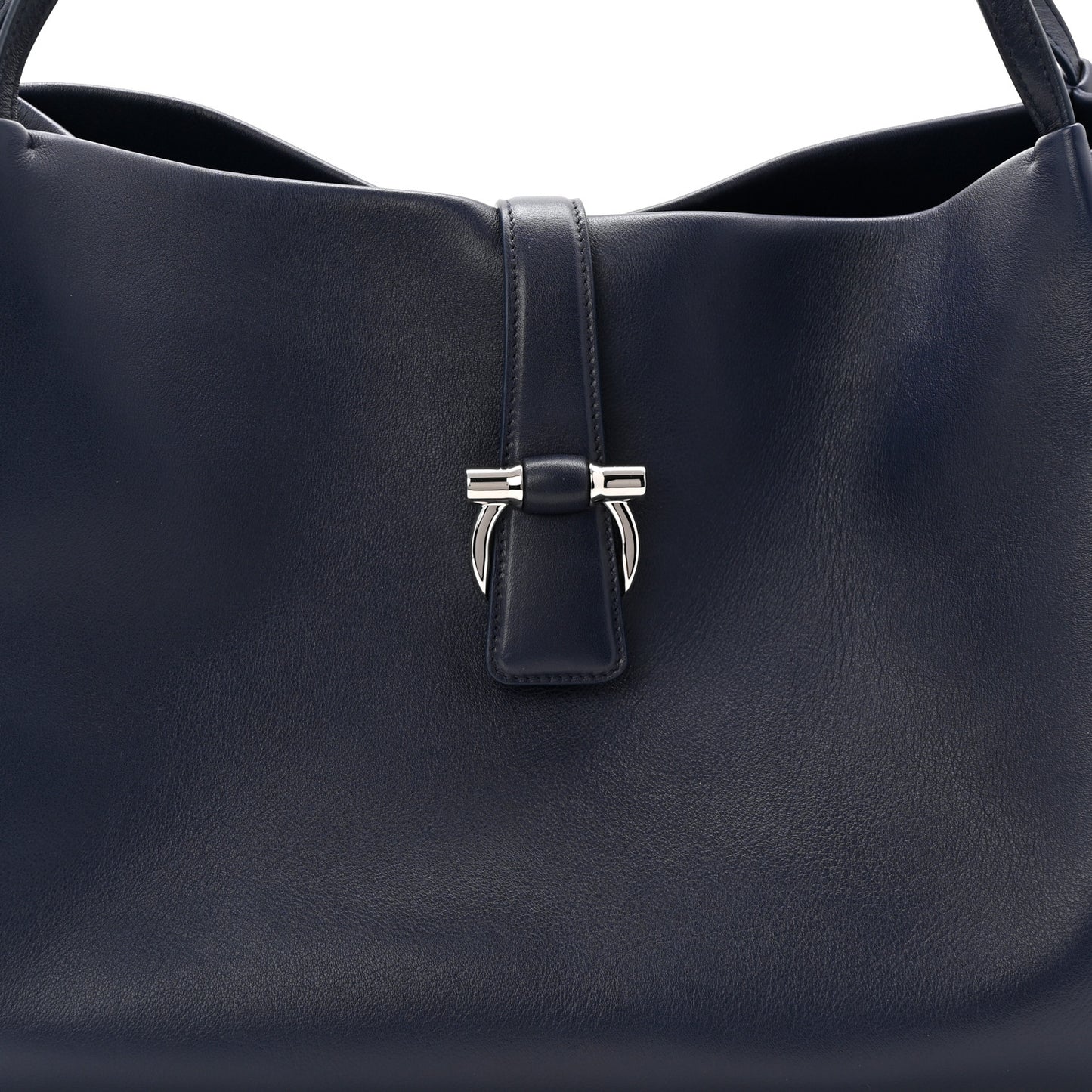 Calfskin Large New Line Tote Navy Blue