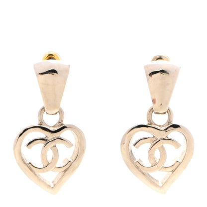 Chanel Metal CC Heart Coco In Love Drop Earrings Gold 1 of 4