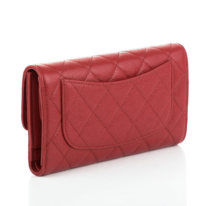 Chanel Caviar Quilted Large Flap Wallet Red 3 of 8