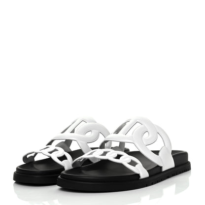 Hermes Nappa Womens Extra Sandals 37 White 3 of 9