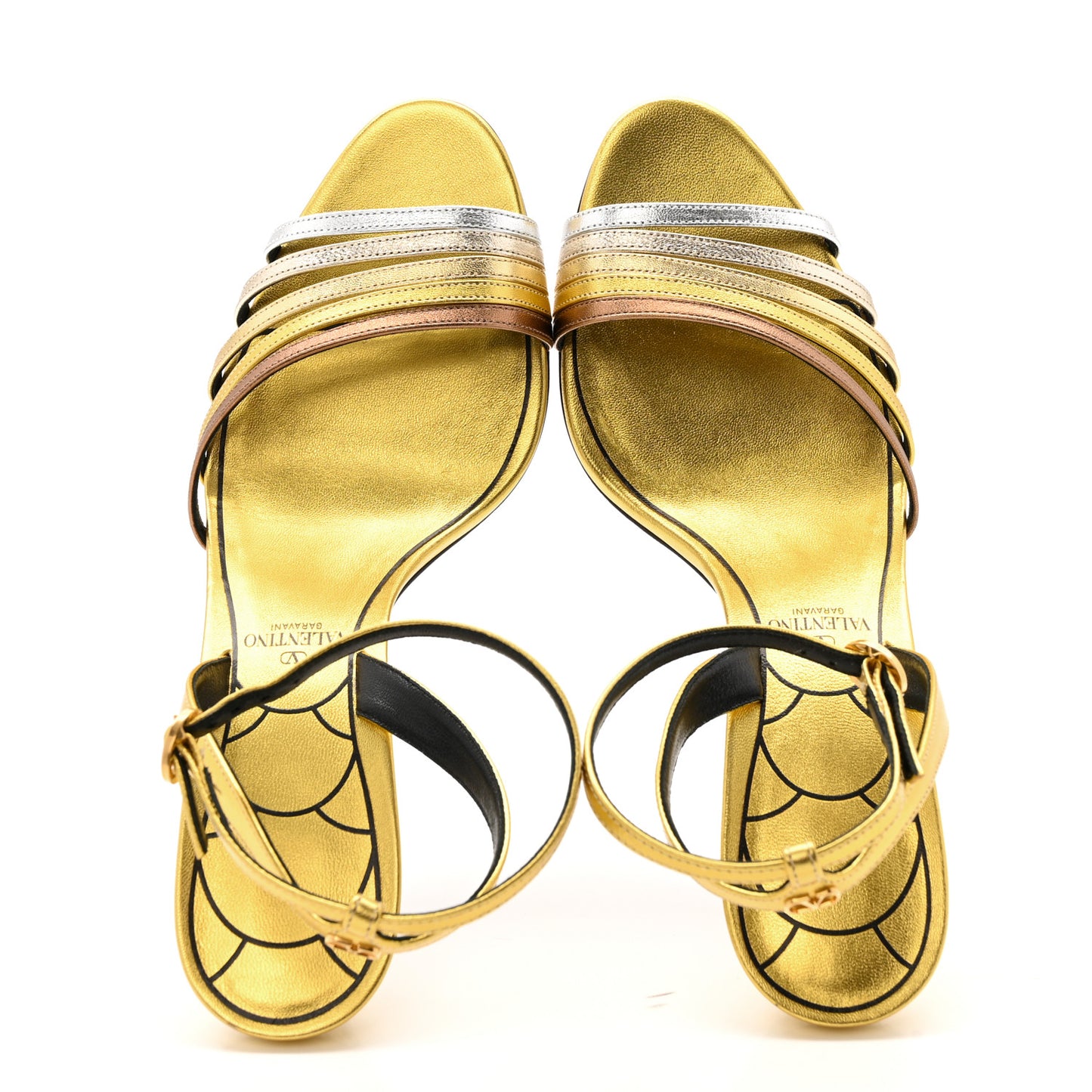 Laminated Nappa Crystal Ladycrush 85mm Sandals 37.5 Multicolor Silver