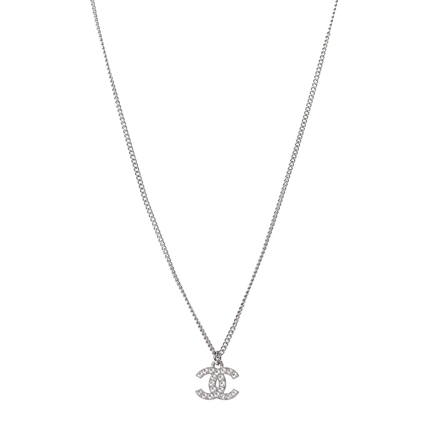 Crystal Timeless CC Necklace Silver