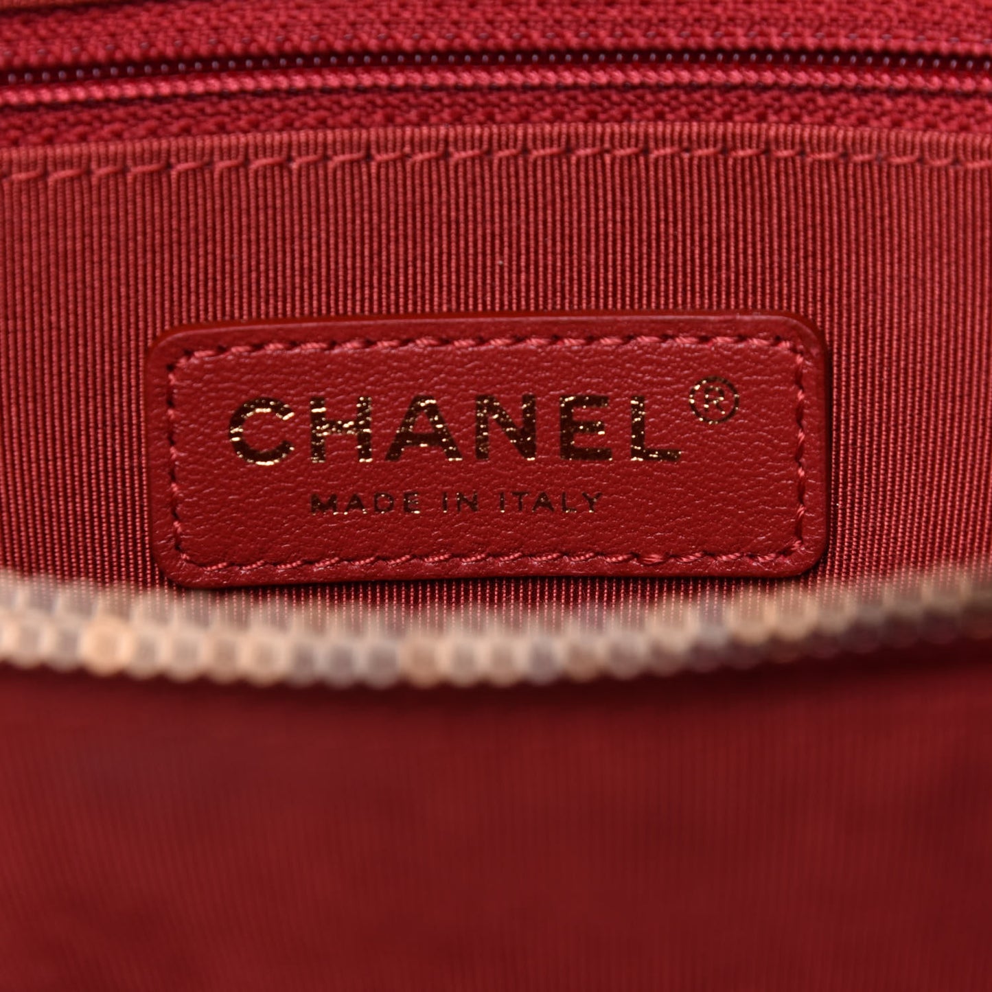 Lambskin Quilted Boy Shopping Tote Dark Red