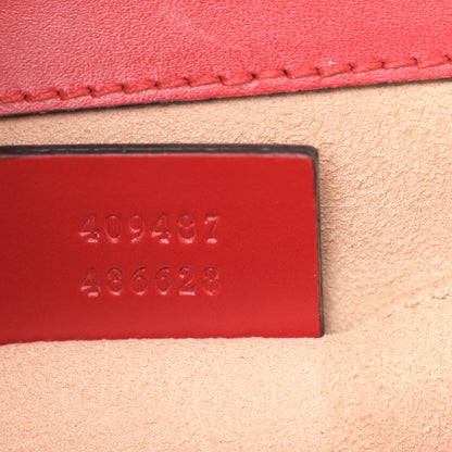 Gucci Guccissima Small Padlock Shoulder Bag Hibiscus Red 7 of 14