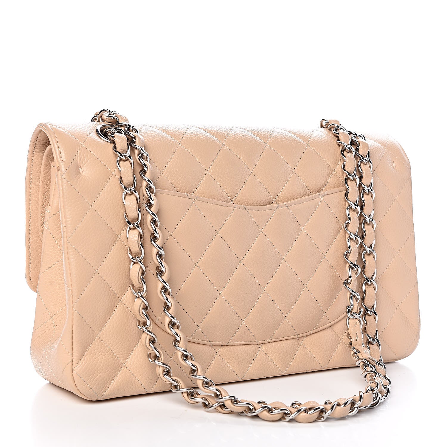 Chanel Caviar Quilted Medium Double Flap Beige 3 of 11