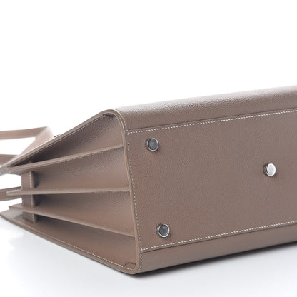 Saint Laurent Grained Calfskin Topstitch Small Classic Sac De Jour Taupe 8 of 9