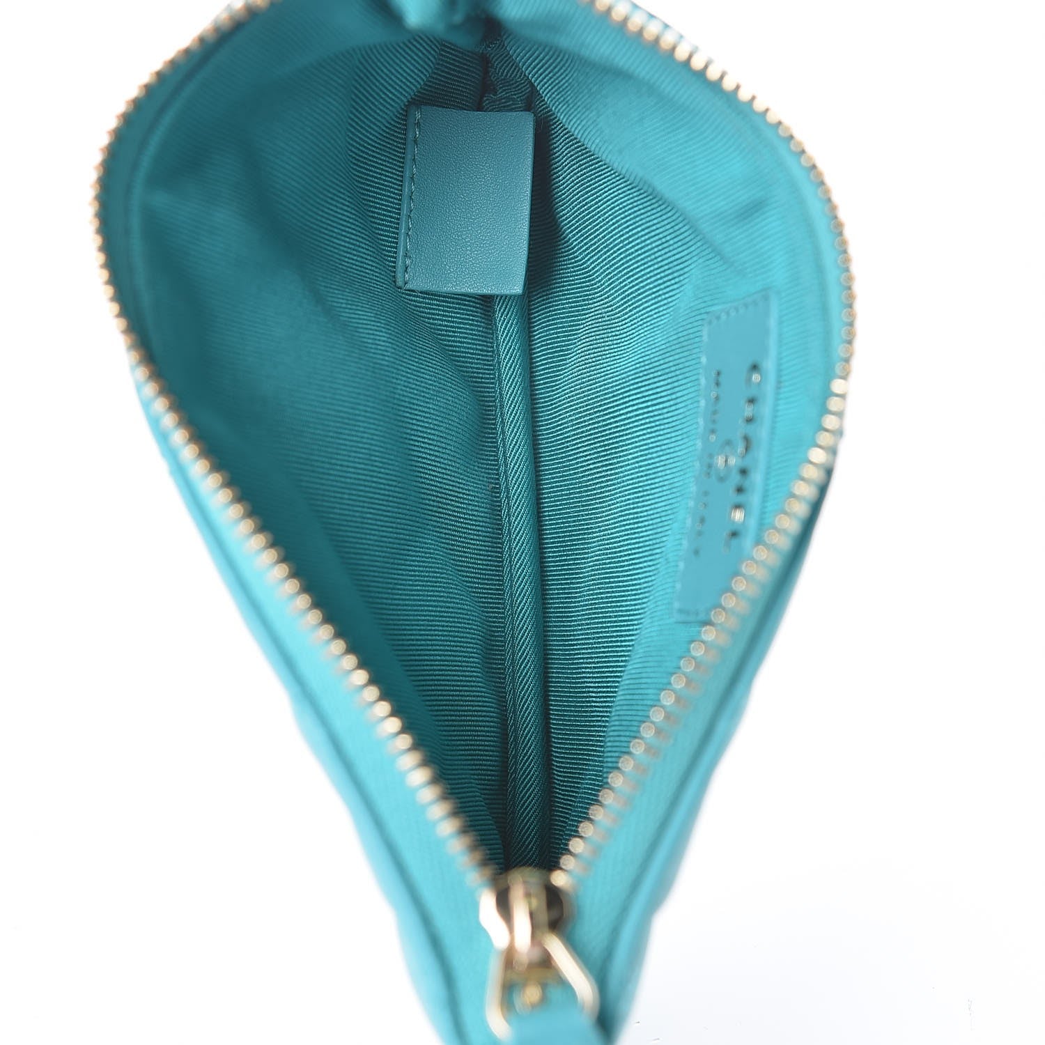 Chanel Lambskin Quilted Small Cosmetic Case Turquoise 5 of 8