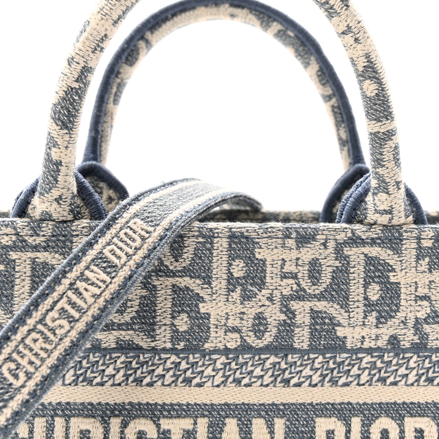 Christian Dior Oblique Mini Book Tote With Strap Light Blue Multicolor 8 of 11