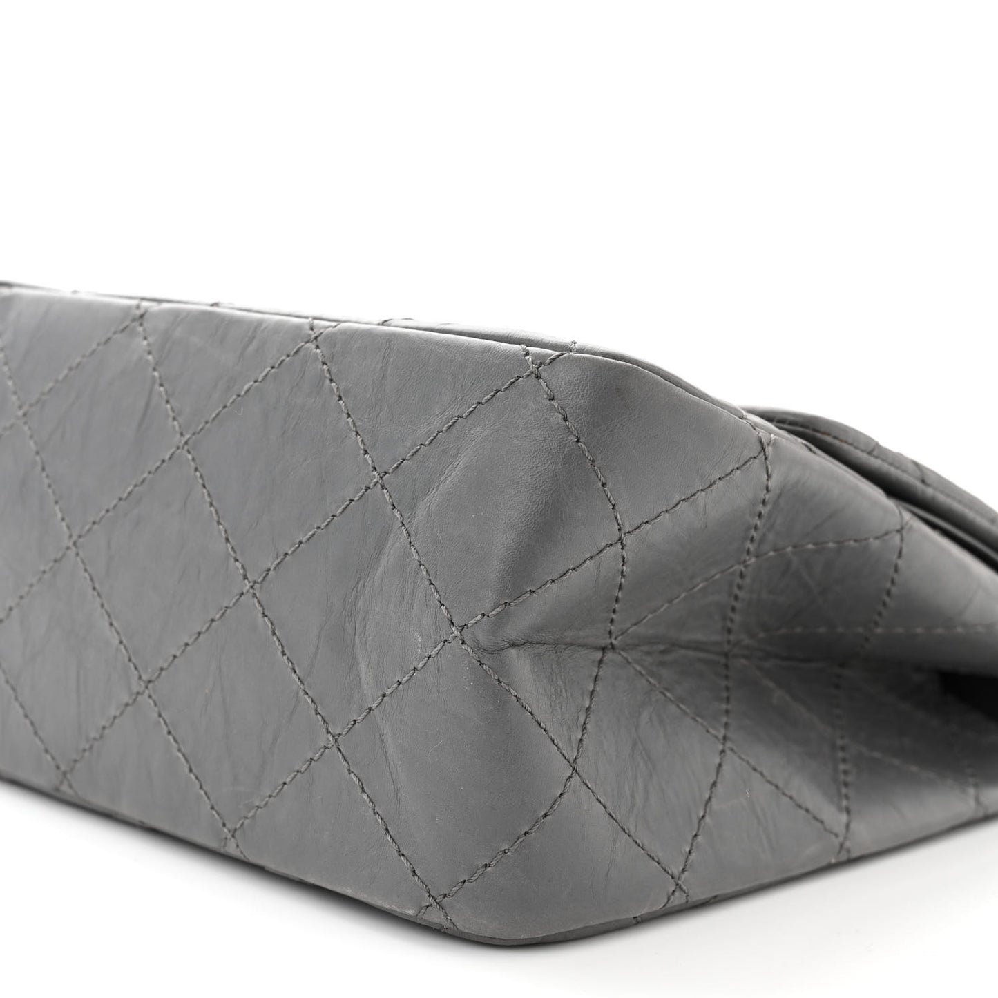 Aged Calfskin Quilted 2.55 Reissue 227 Flap Dark Grey