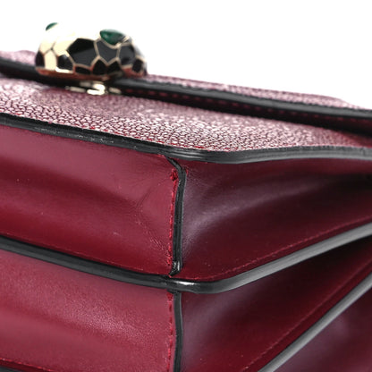 Bulgari Calfskin Galuchat Serpenti Forever Crossbody Plum 10 of 15