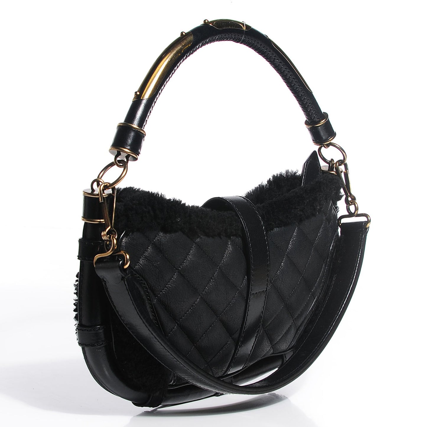 Sheepskin Quilted Shearling Small Cadet Black