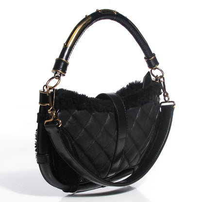 Burberry Sheepskin Quilted Shearling Small Cadet Black 3 of 13