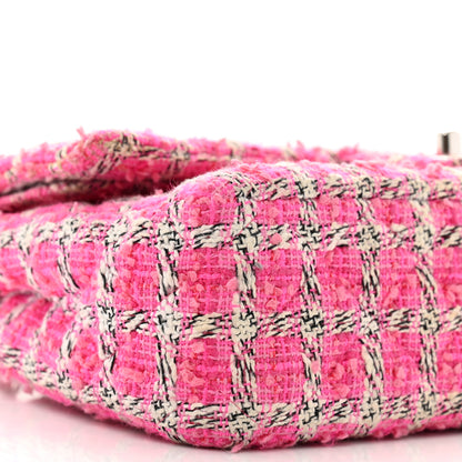Chanel Tweed Quilted Medium Double Flap Hot Pink 9 of 13