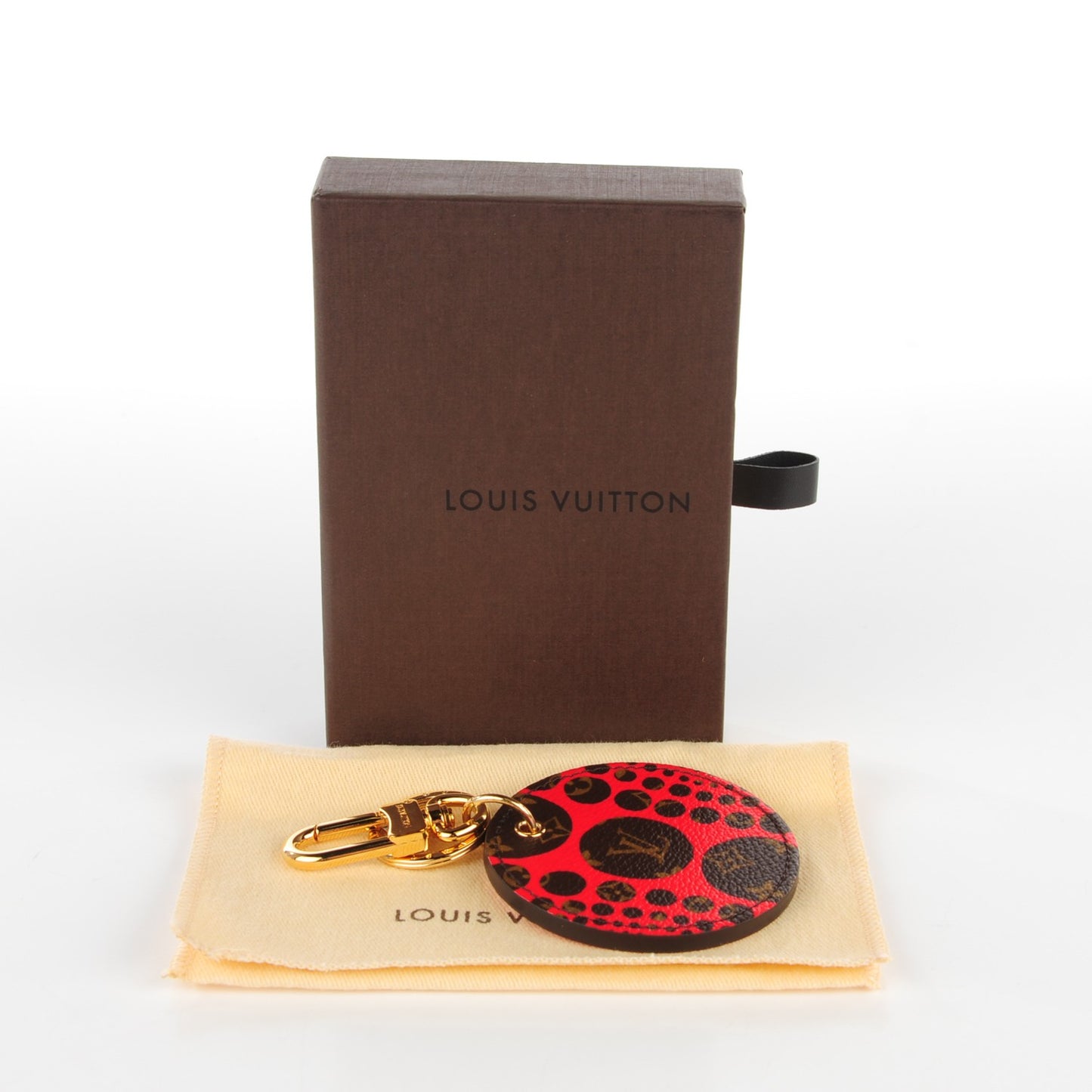 Monogram Kusama Pumpkin Dots Key Holder Red