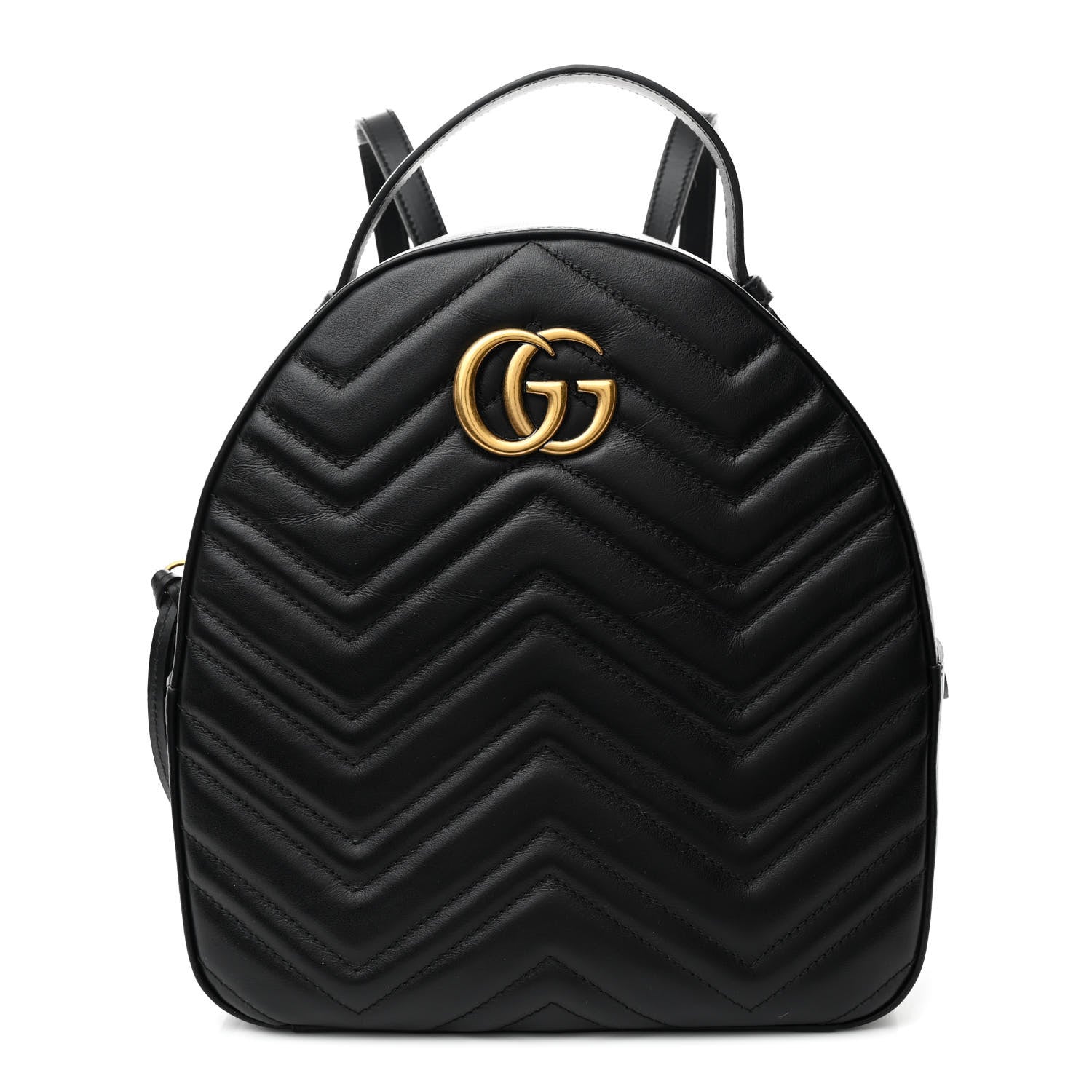 Gucci Calfskin Matelasse GG Marmont Dome Backpack Black 1 of 10