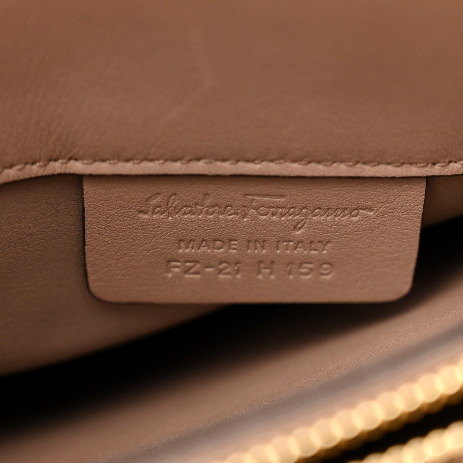 Salvatore Ferragamo Calfskin Studio Bag Caraway Seed 7 of 10