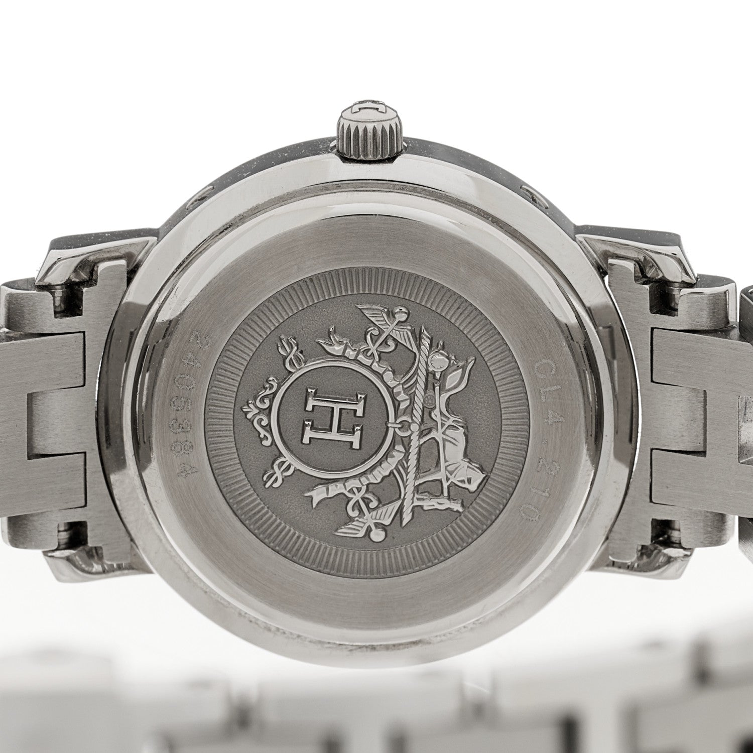 Hermes Stainless Steel 24mm Clipper Quartz Watch White 4 of 5