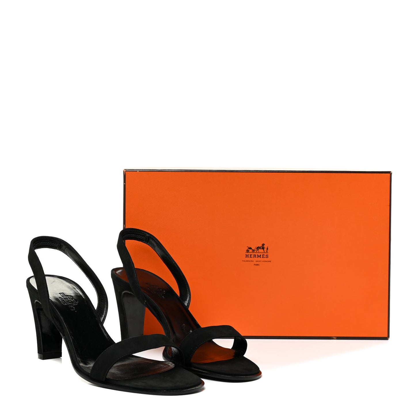Suede Slingback Sandals 37.5 Black