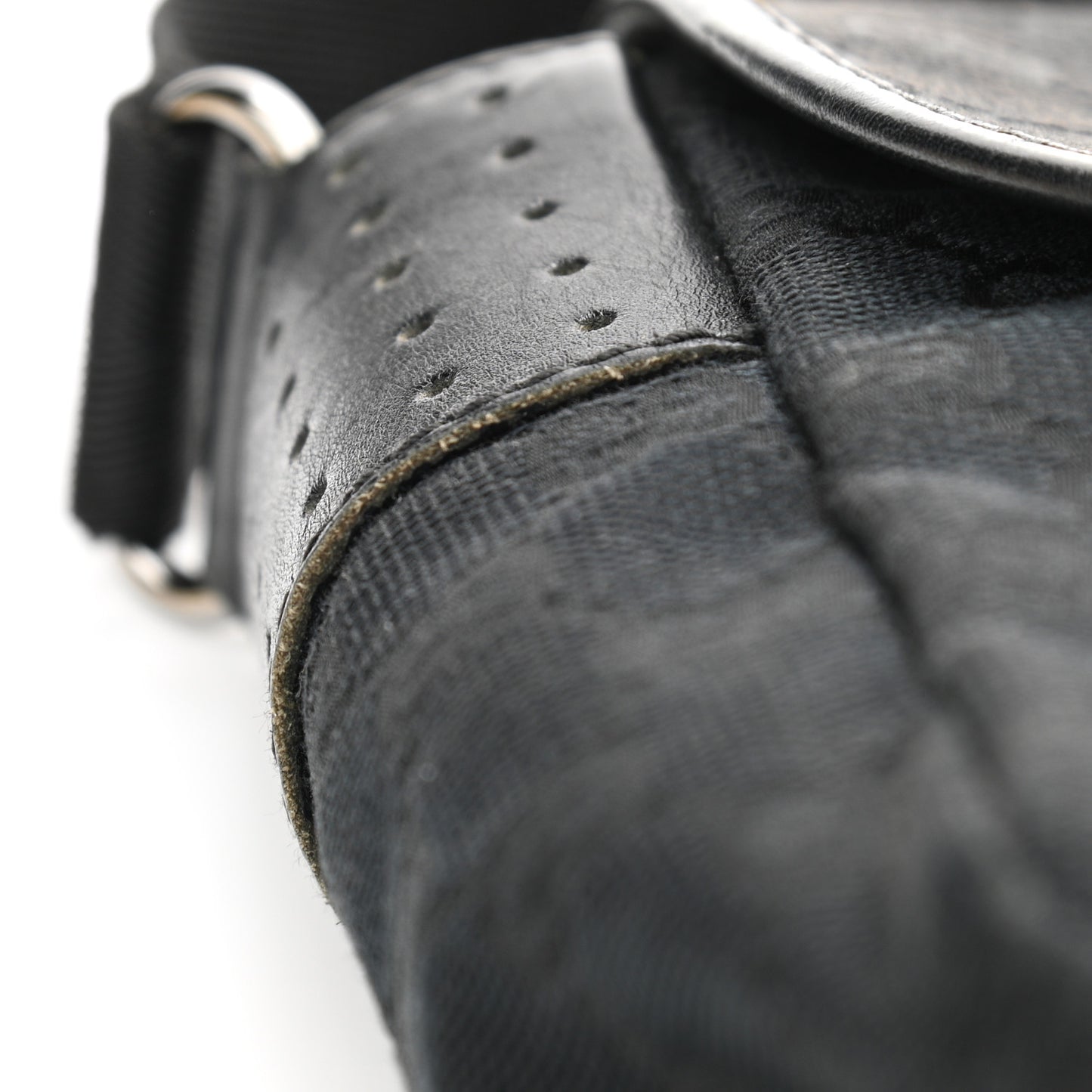 Monogram Small Double Buckle Flap Messenger Bag Black
