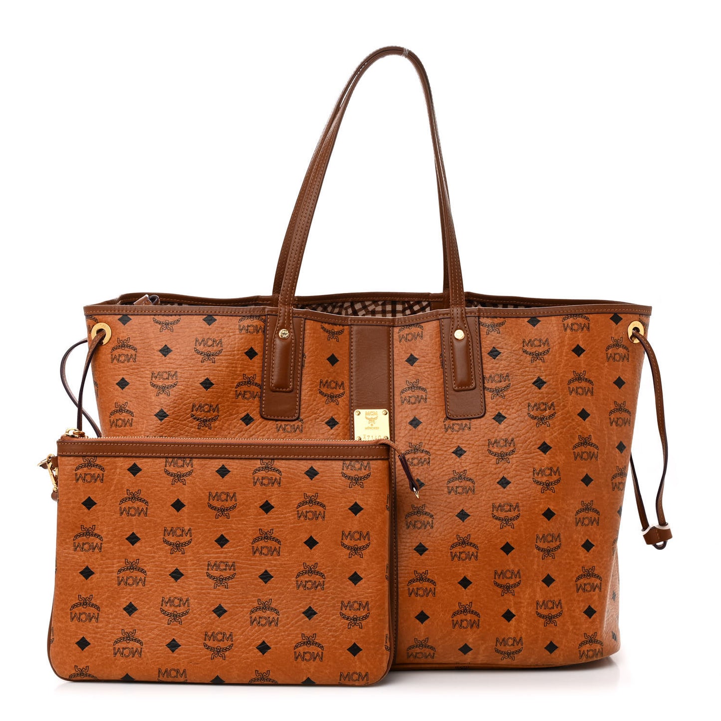 Visetos Large Liz Reversible Shopper Tote Cognac