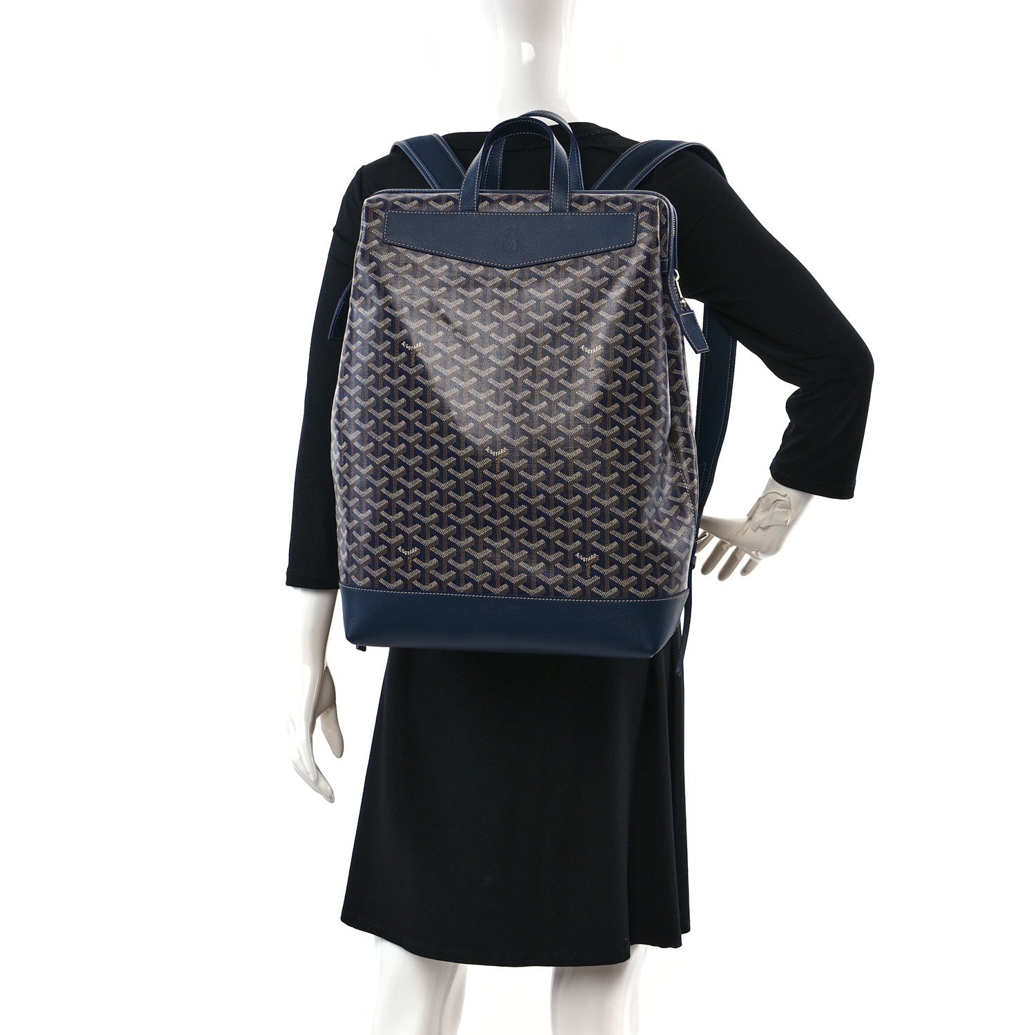 Goyard Goyardine Calfskin Cisalpin Backpack Navy Blue 2 of 8