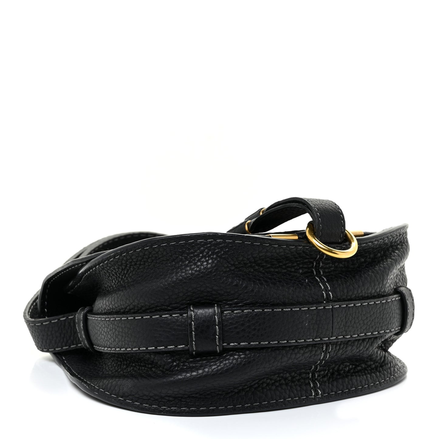 Calfskin Mini Marcie Round Crossbody Bag Black