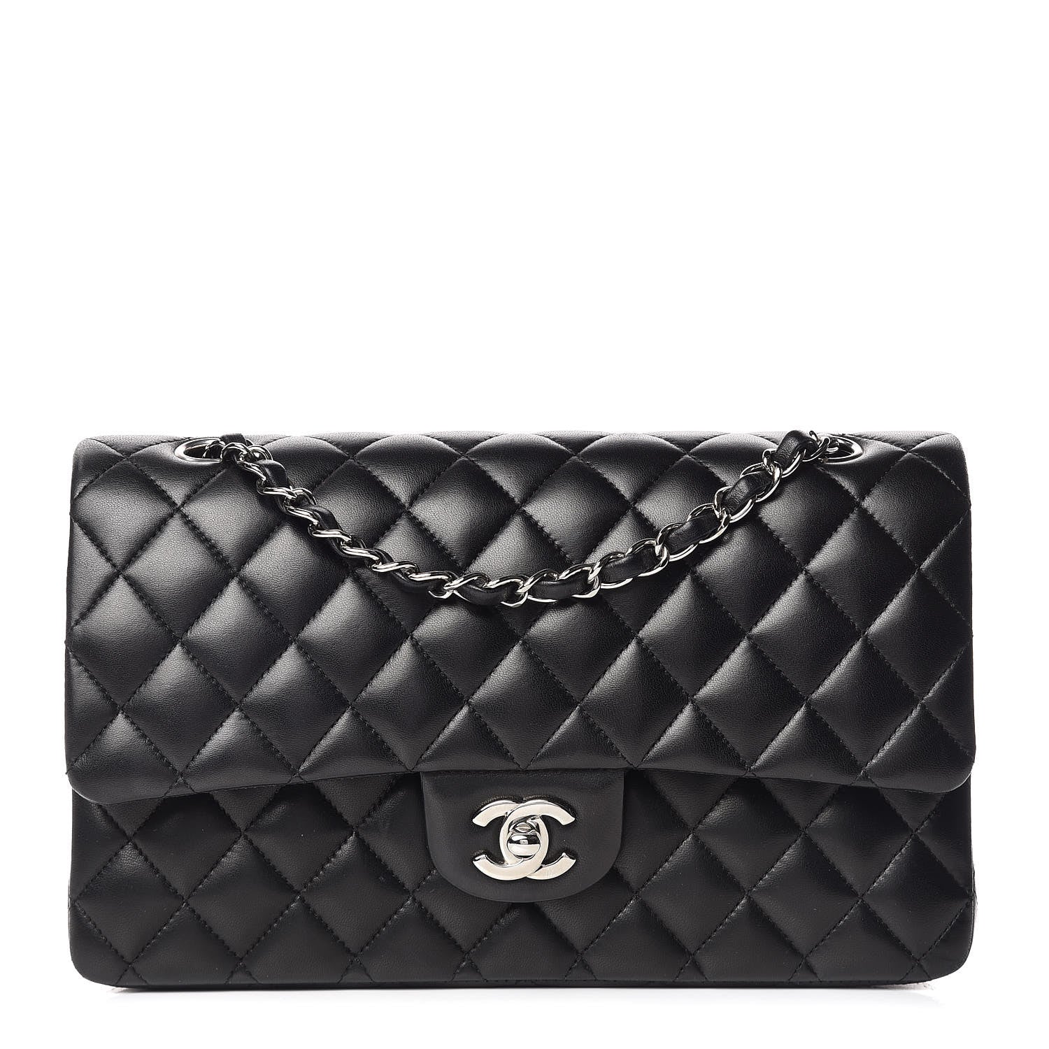 Chanel Lambskin Quilted Medium Double Flap Black 1 of 11
