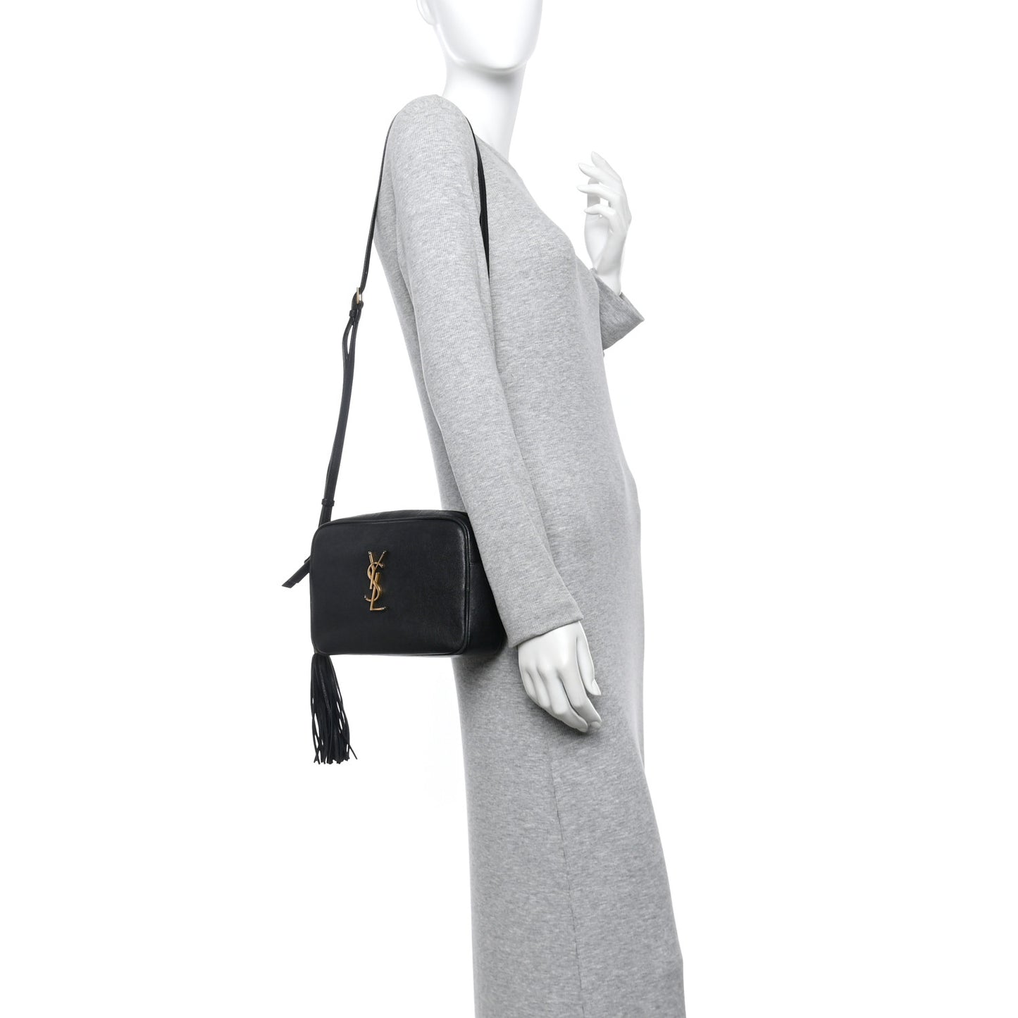 Grained Lambskin Monogram Lou Camera Bag Black