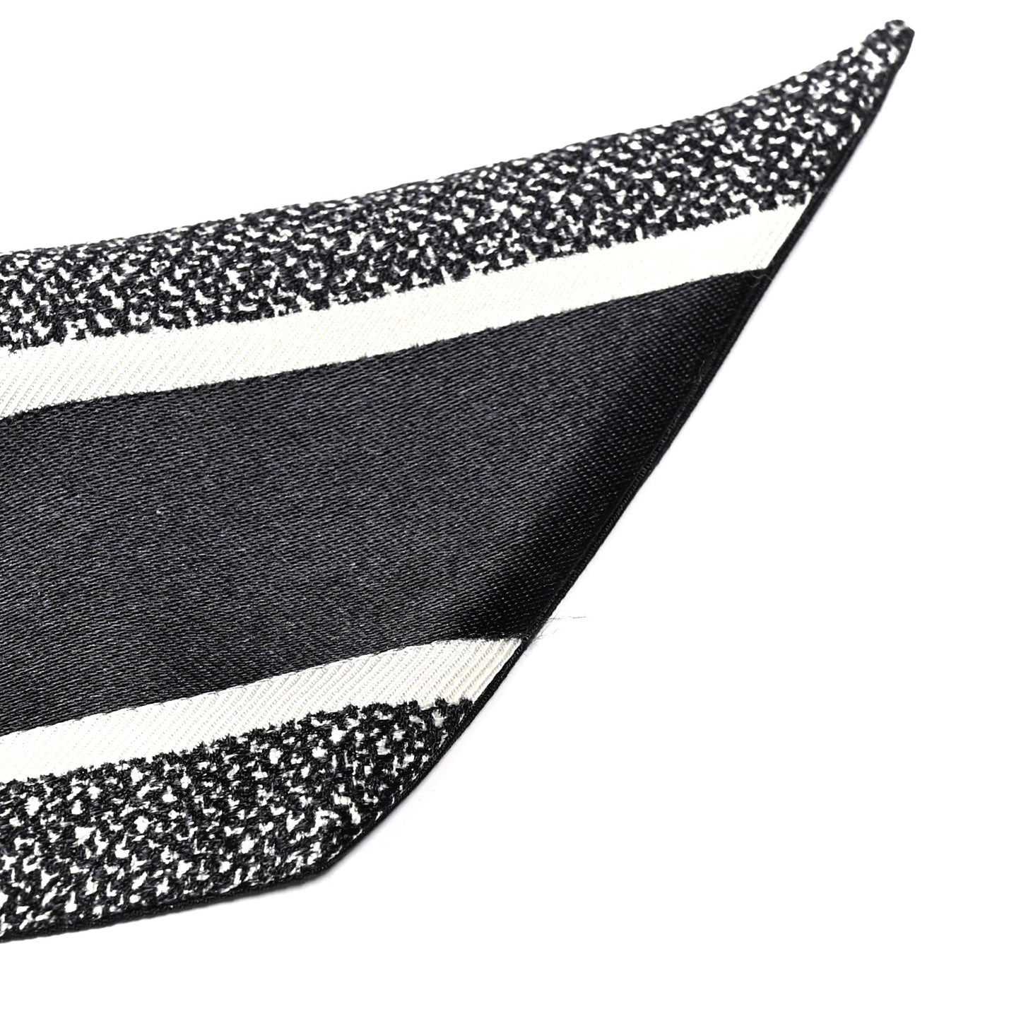Silk Houndstooth Mitzah Scarf Black White