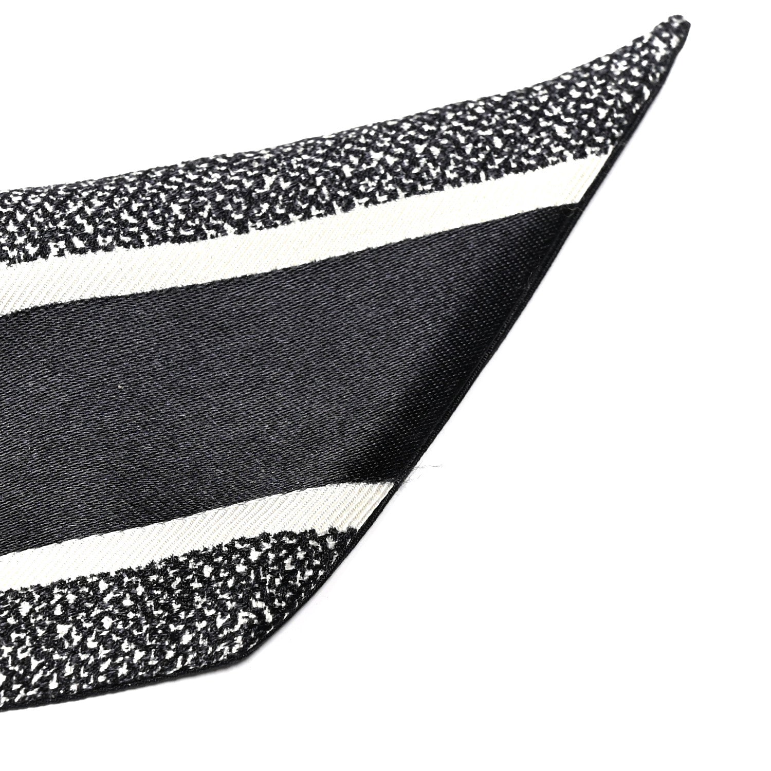 Christian Dior Silk Houndstooth Mitzah Scarf Black White 5 of 5