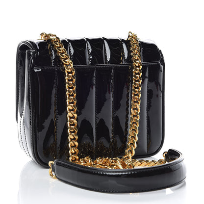 Saint Laurent Patent Calfskin Matelasse Monogram Small Vicky Chain Bag Black 3 of 10