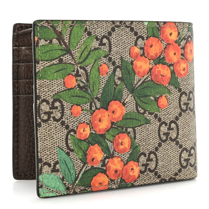 Gucci GG Supreme Monogram Tian Bi-Fold Wallet Beige Multicolor New Acero 3 of 15
