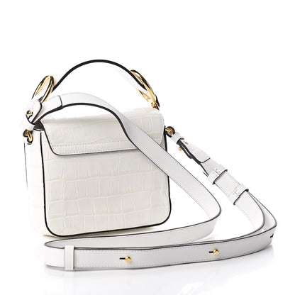 Chloe Calfskin Crocodile Embossed Mini C Double Carry Brilliant White 3 of 11