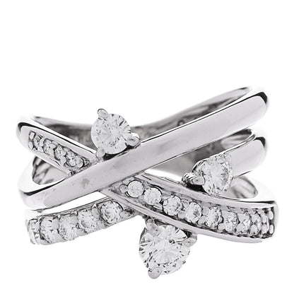 Parker & West by FASHIONPHILE 18K White Gold Diamond .64ctw Crossover Band Ring 53 6.25 1 of 5