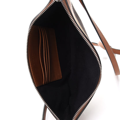 Burberry Mega Check Peyton Crossbody Clutch Bag Saddle Brown 4 of 4