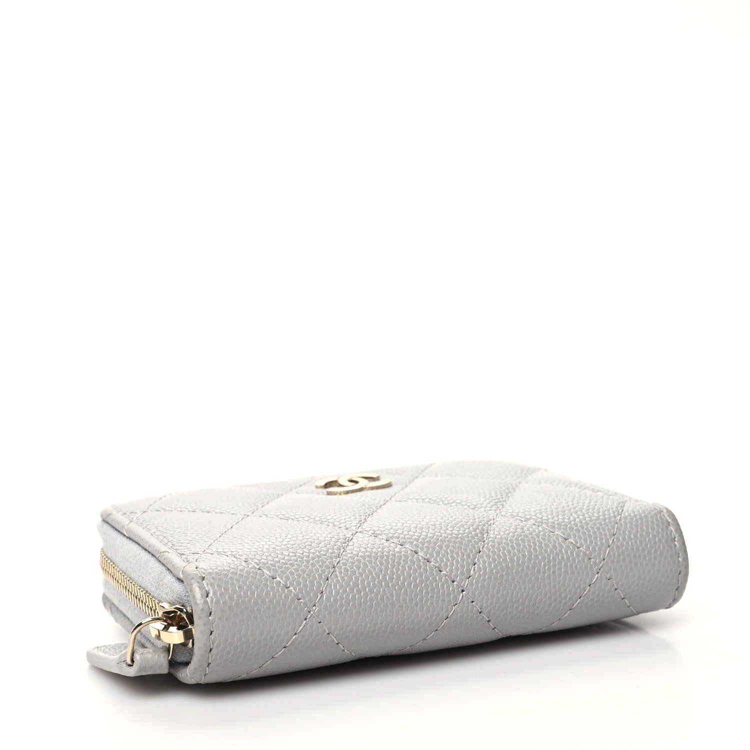 Chanel Caviar Quilted Zip Coin Purse Grey 4 of 11
