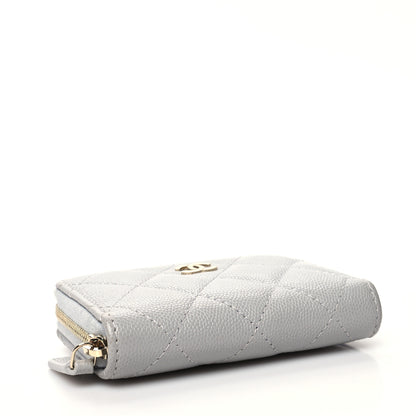 Chanel Caviar Quilted Zip Coin Purse Grey 4 of 11