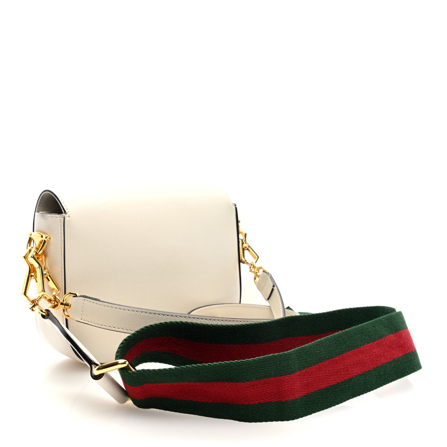 Azalea Calfskin Web Mini Horsebit 1955 Shoulder Bag Mystic White