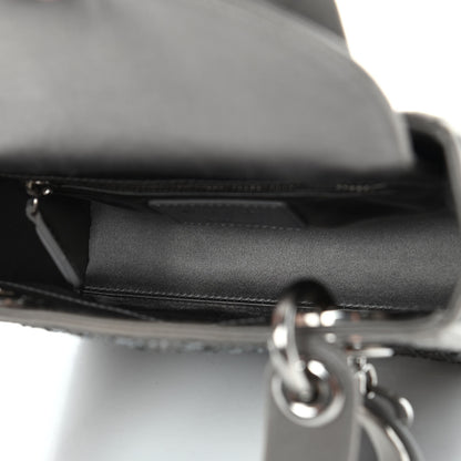 Christian Dior Satin Crystal Cannage Mini Lady Dior Gray 4 of 5