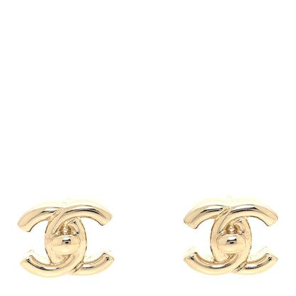 Chanel Metal Logo CC Turnlock Earrings Gold 1 of 5