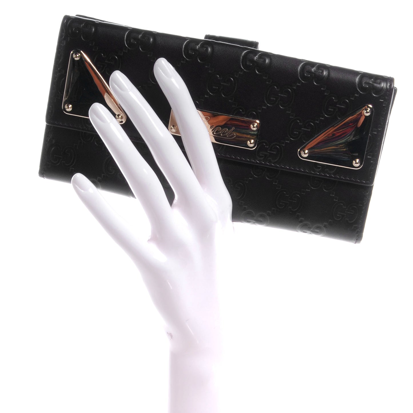 Guccissima Leather Indy Continental Wallet Dark Brown