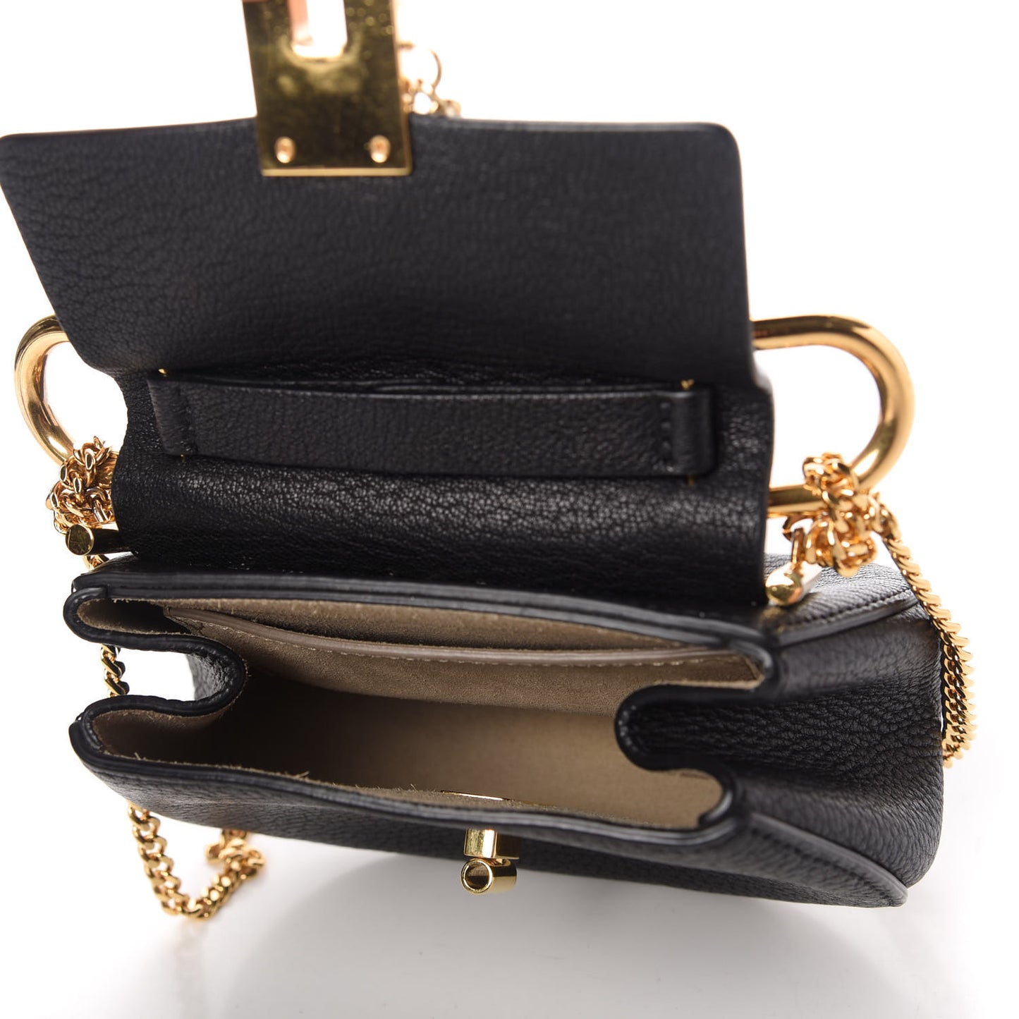 Grained Lambskin Nano Drew Shoulder Bag Black