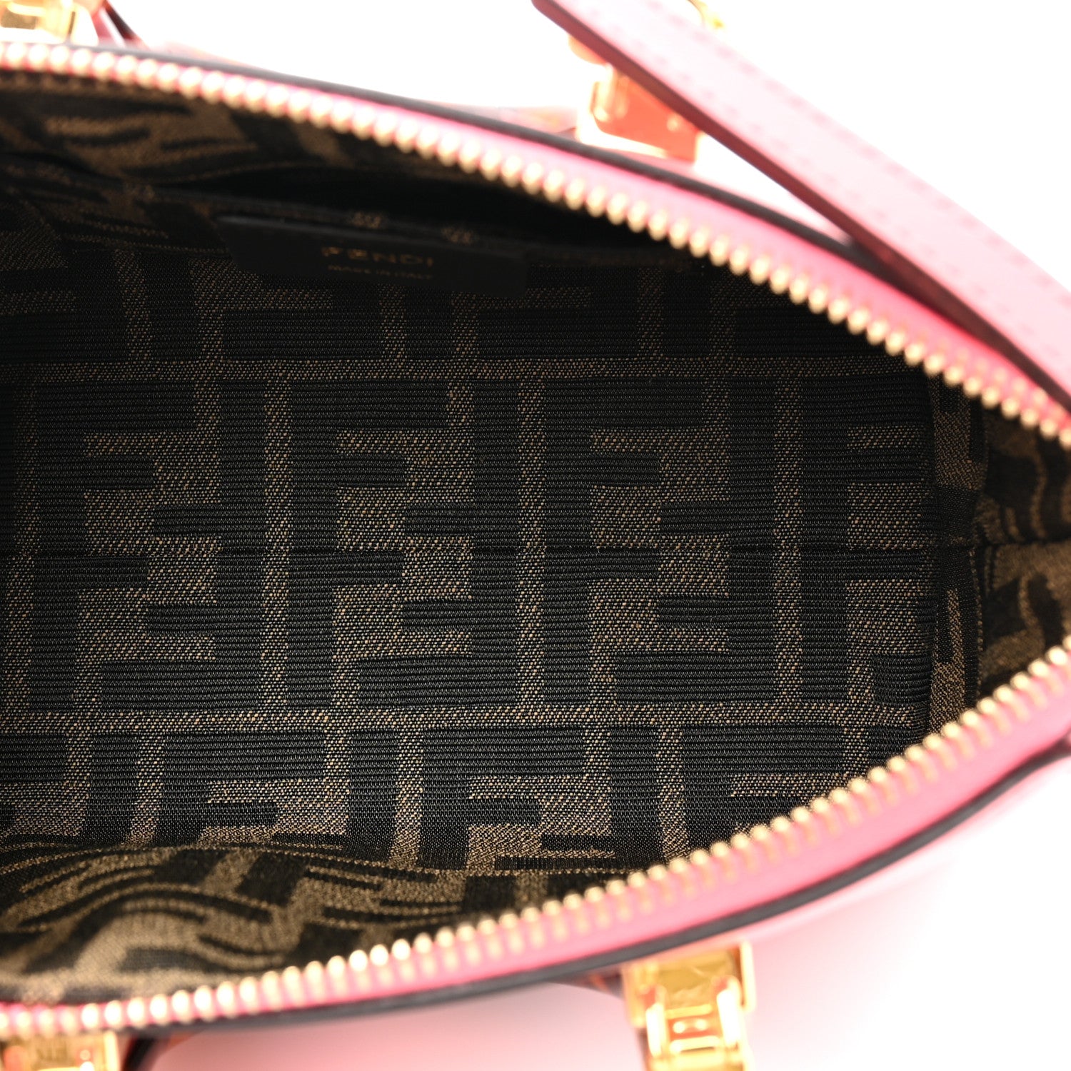 Fendi Vitello King Plexiglass Logo Embossed Mini By The Way Top Handle Boston Bag Pink Dalia 5 of 10