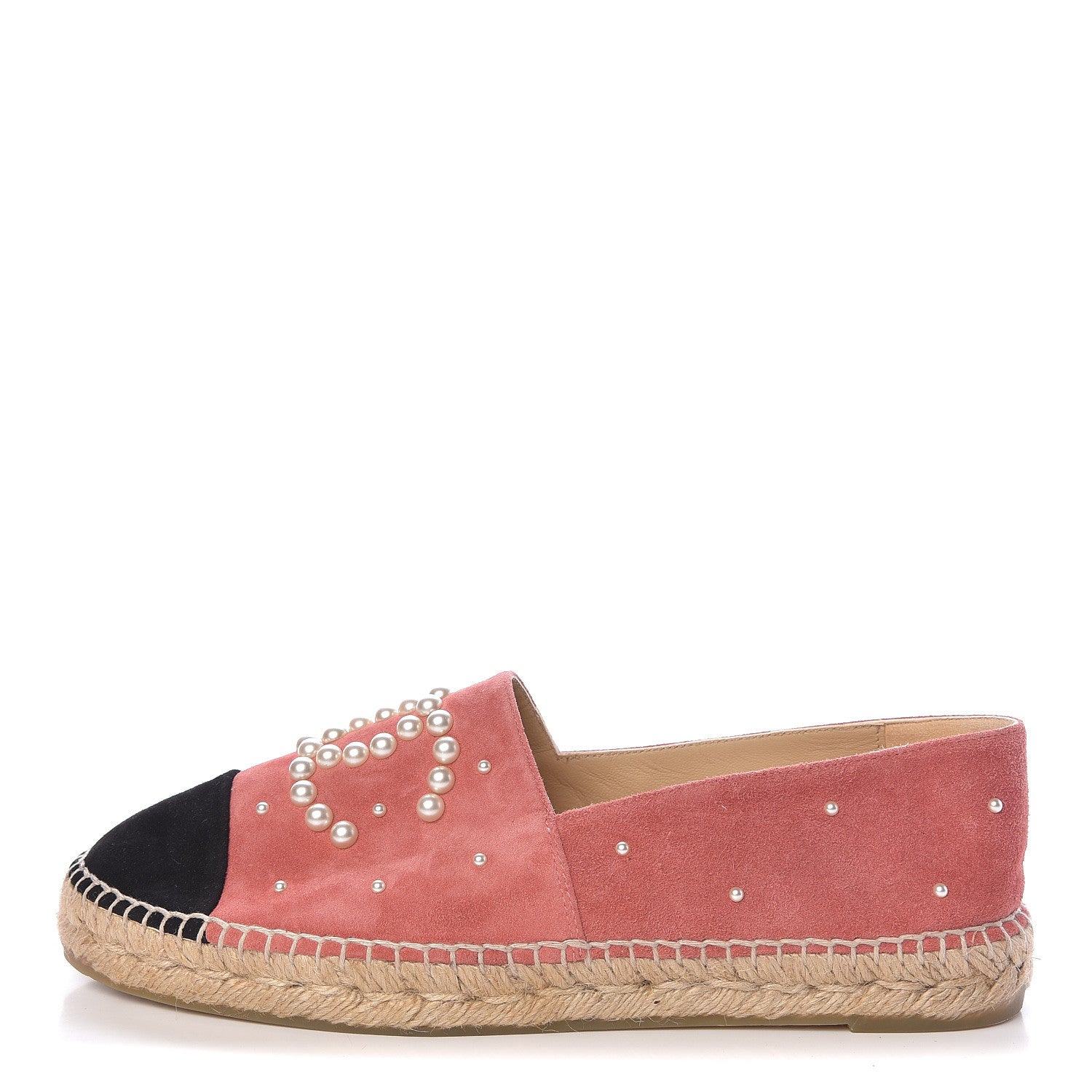 Chanel Suede Pearl CC Espadrilles 41 Pink 1 of 12