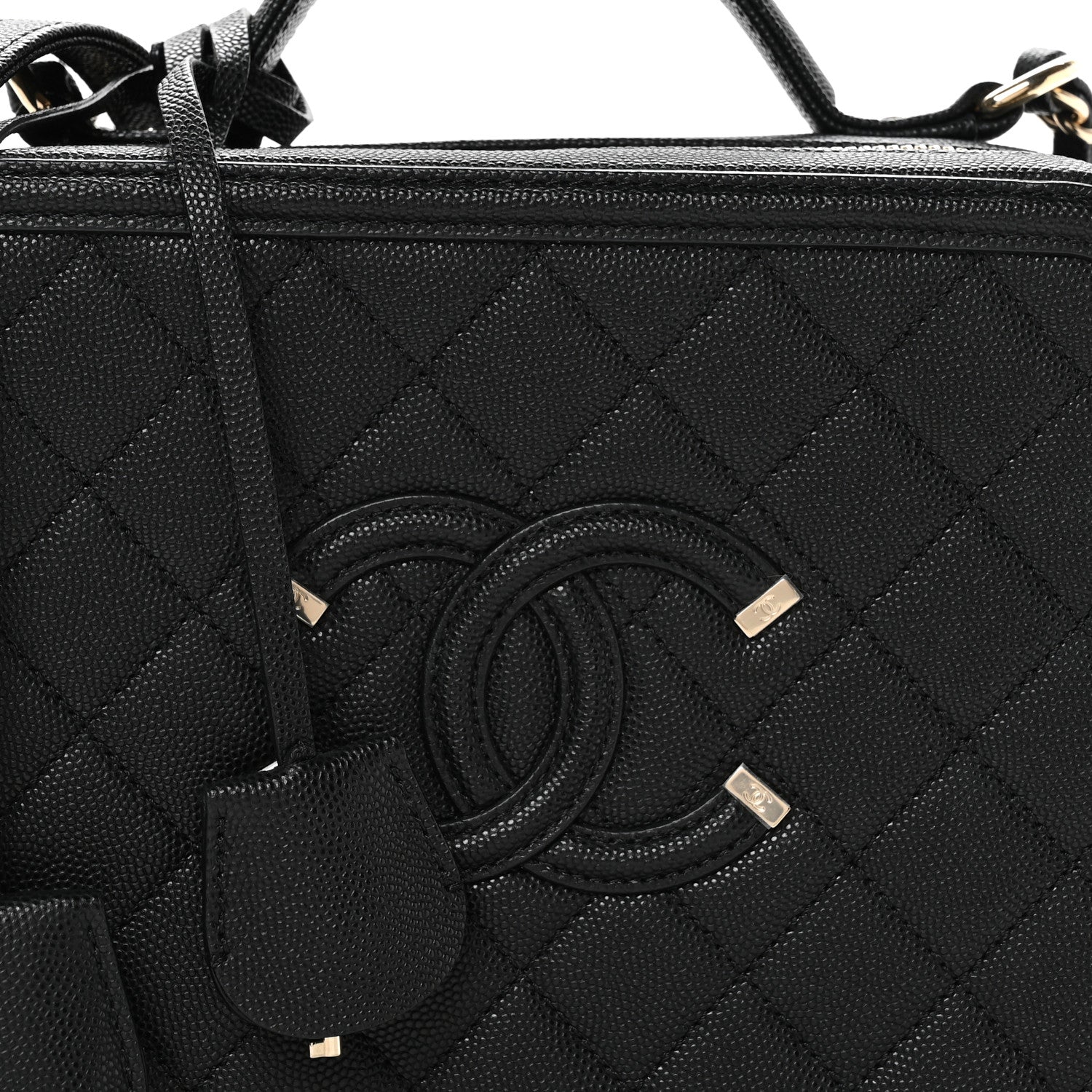 Chanel Caviar Quilted Medium CC Filigree Vanity Case Black 8 of 11