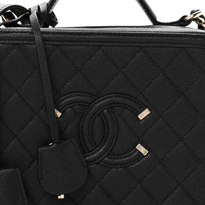 Chanel Caviar Quilted Medium CC Filigree Vanity Case Black 8 of 11